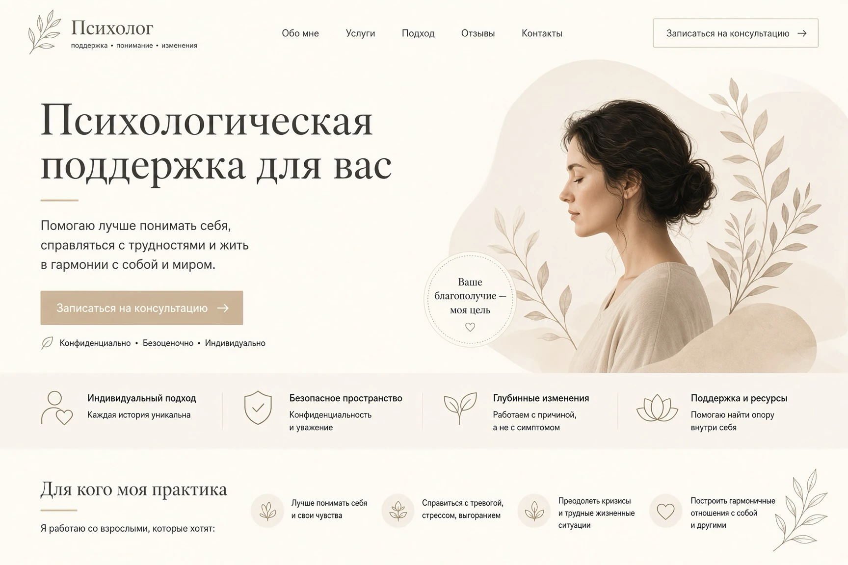 Лендинг психолога